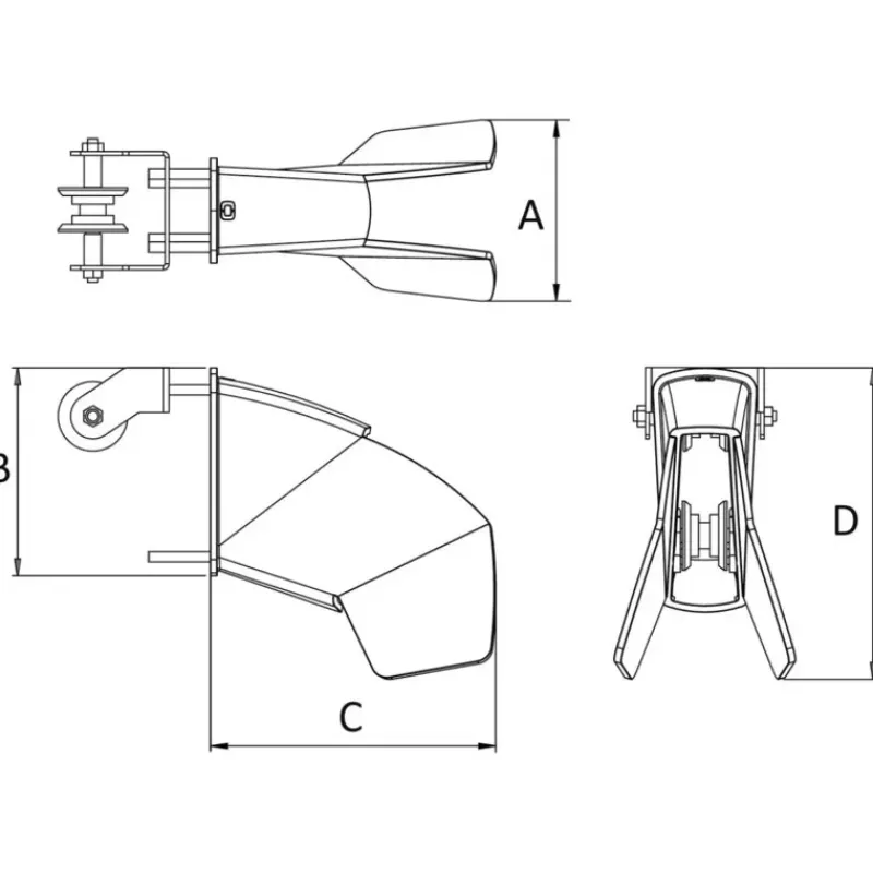 Outlet Davier pour ancre Trefoil Mouillage, Ancre, Chaîne & Bouée·Davier & Écubier
