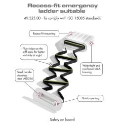Echelle d'urgence encastrée de secours ISO 15085*Osculati
