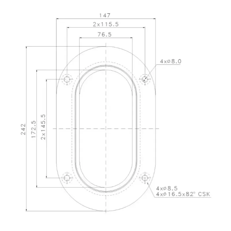 Clearance Ecubier inox | 241 x 146 mm Mouillage, Ancre, Chaîne & Bouée·Davier & Écubier