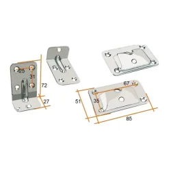 Ensemble fixation plateau de table inox*Osculati New
