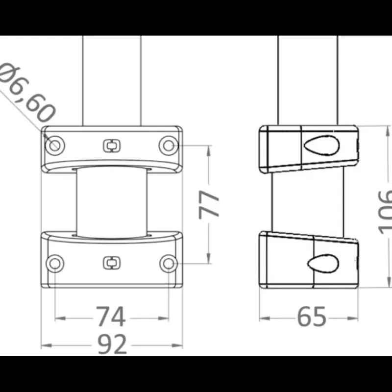 Etriers de paroi pour mât carbone ø 38 mm*Osculati Best