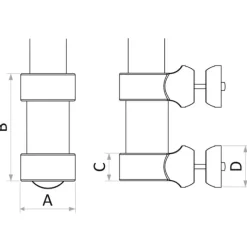 Etriers de tube pour mât carbone ø 38 mm*Osculati Discount