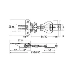 Fermeture levier inox réglable*Osculati Clearance