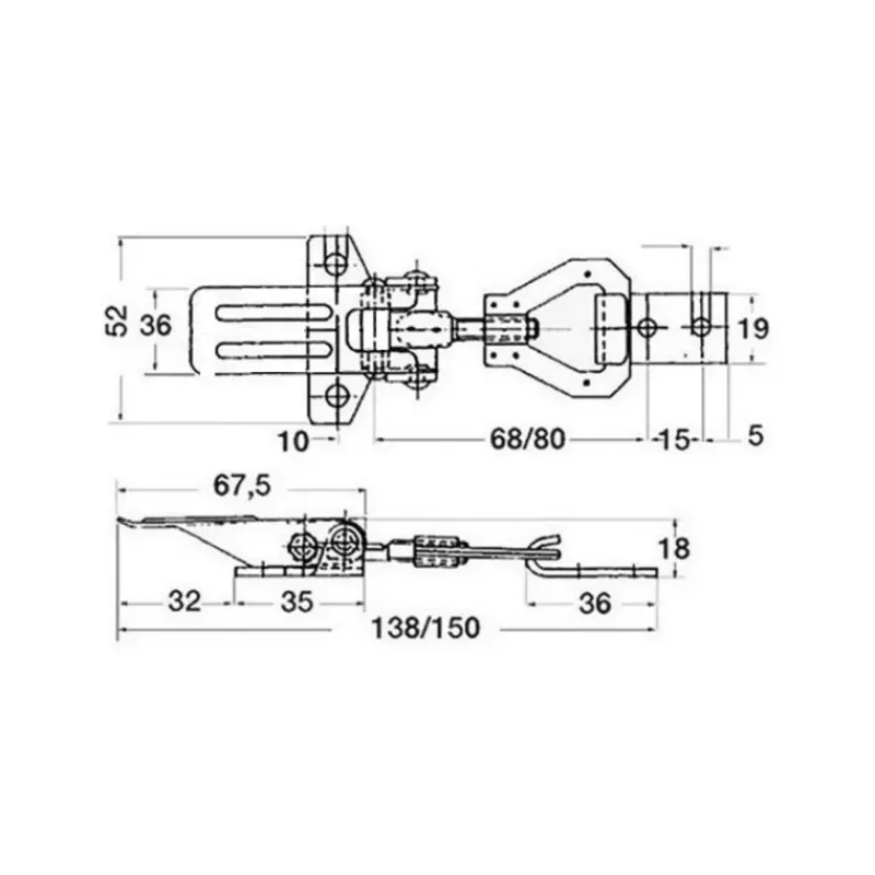 Fermeture levier inox réglable*Osculati Clearance