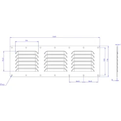 Grille slim 45 cm² | 340 x 116 x 4 mm*Osculati Sale