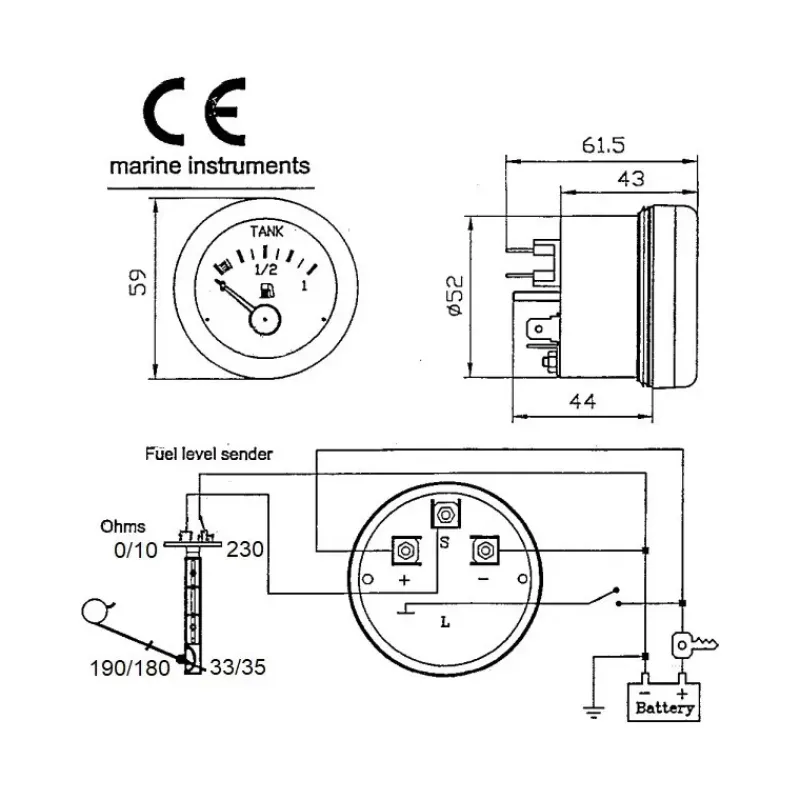 Jauge tank universelle*Osculati Outlet