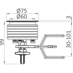 Kit de 4 Eclipse MK2 Lève plancher 75 mm | Acier inoxydable*Osculati Online