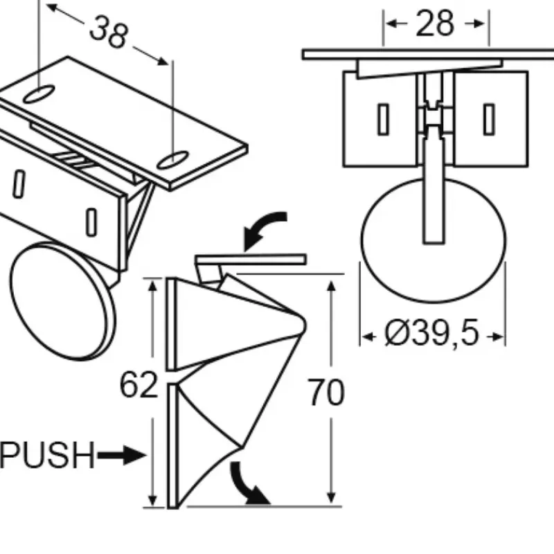 Loquet poussoir pour porte Poignée, Verrou & Fermeture Extérieures·Serrure & Poignée Extérieure|Poignée, Verrou & Fermeture Extérieures·Serrure & Poignée Extérieure