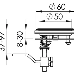 Outlet Lève-plancher inox Cam Latch ø 60 mm Quincaillerie Marine·Lève Plancher Et Anneau Cuvette