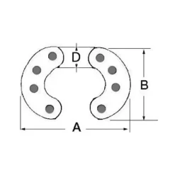 Manillon à riveter inox pour chaîne calibrée*Osculati Discount