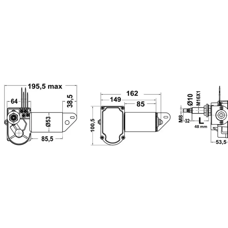 New Moteur essuie-glace 12V - 20W Poste De Pilotage·Essuie-Glace