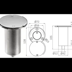 Mât Télescopique extérieur pour douchette*Osculati New