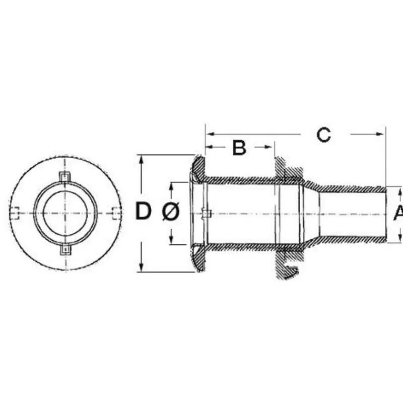 Passe-coque laiton chromé 15 mm*Osculati Hot