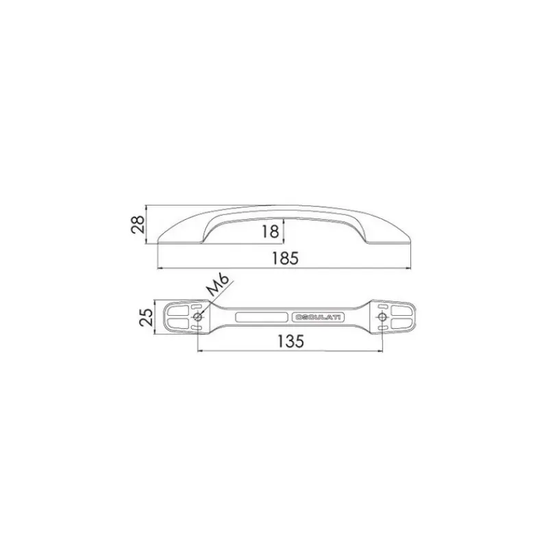 Poignée inox 185 mm Ameublement & Quincaillerie Intérieure·Poignée De Meuble Et Placard|Quincaillerie Marine·Main-Courante
