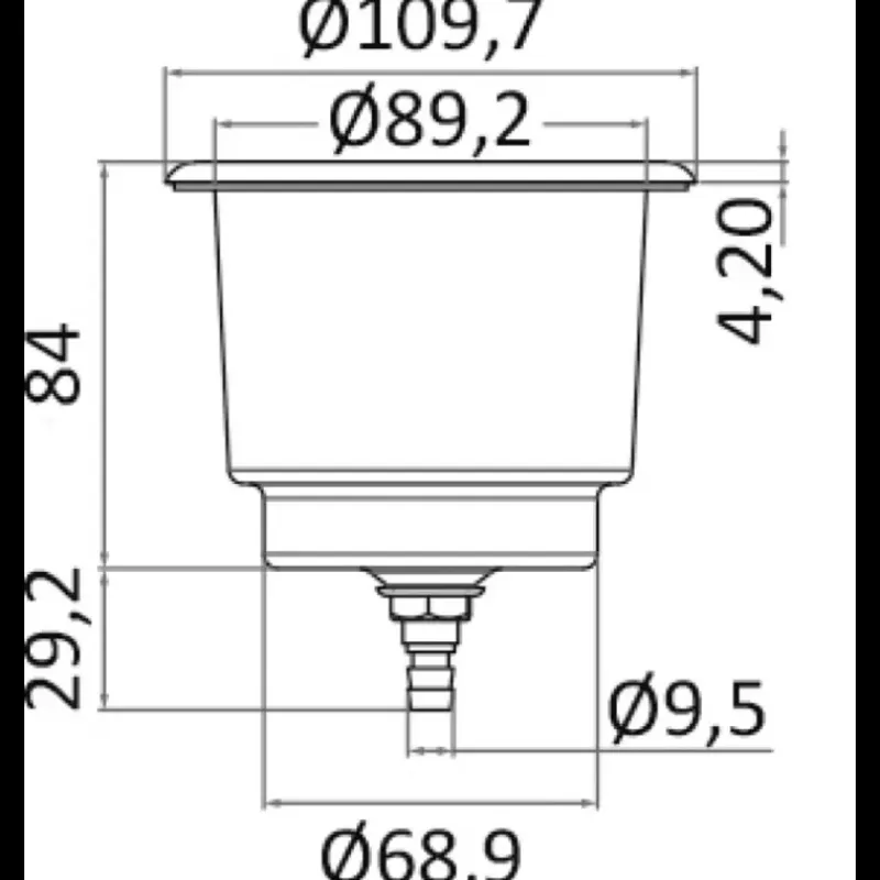 Porte-verres inox LED 12V ø 89 x P80 mm*Osculati