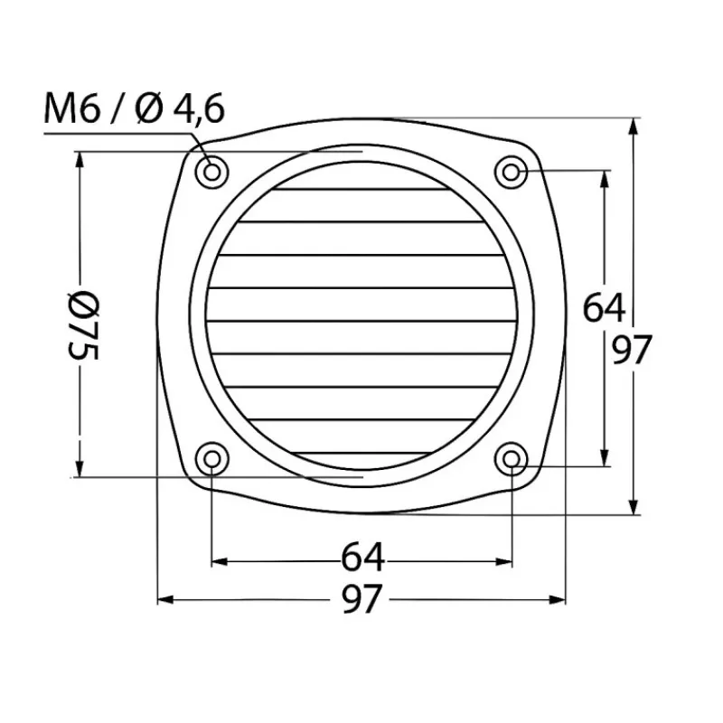 Discount Prise d'air inox moulé 34 cm² | ø 75 mm Grille & Aération·Grille D'Aération|Equipement Moteur In-Bord·Ventilation