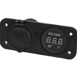 New Prise 12V + Voltmètre Electricité & Éclairage·Rallonge & Prise Allume-Cigare 12 V|Distribution & Protection·Prise Et Fiche Dc (Allume Cigare, 12V, Usb...)
