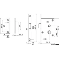 Discount Serrure de porte intérieure 129 x 132 mm Quincaillerie Marine·Serrure, Fermeture & Poignée