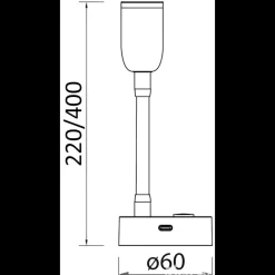 Spot LED Articulé + USB-C noir*Osculati