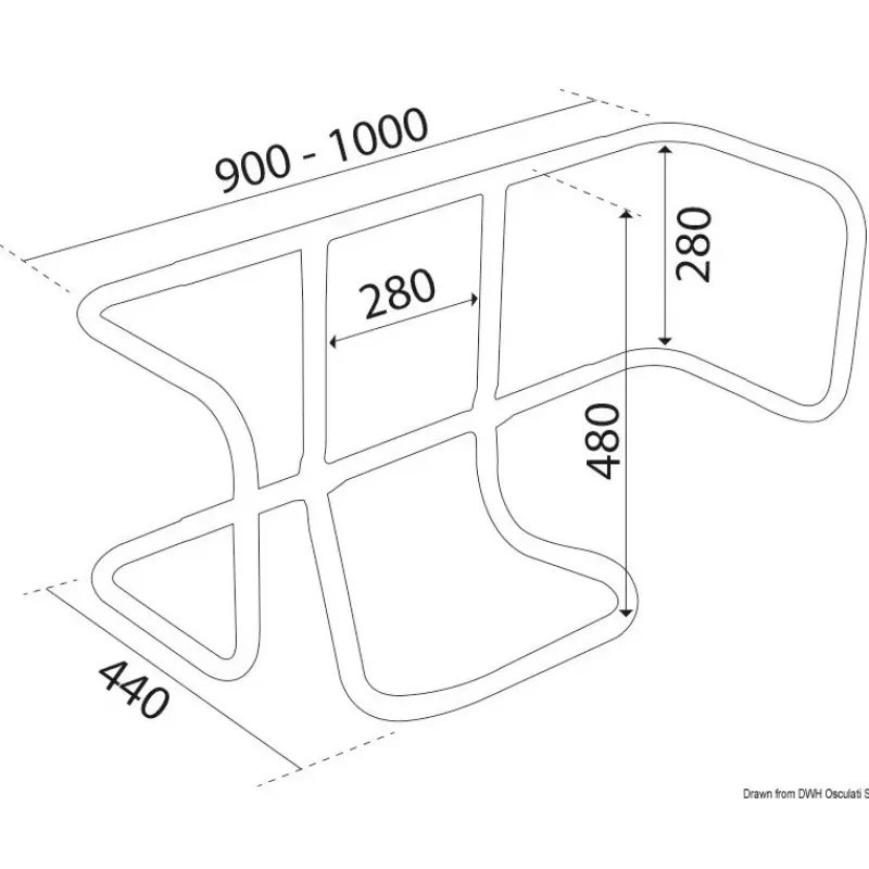 Support radeau horizontal inox*Osculati