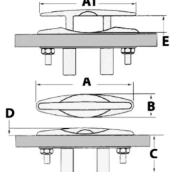 Taquet rétractable base 150 à 203 mm*Osculati Sale