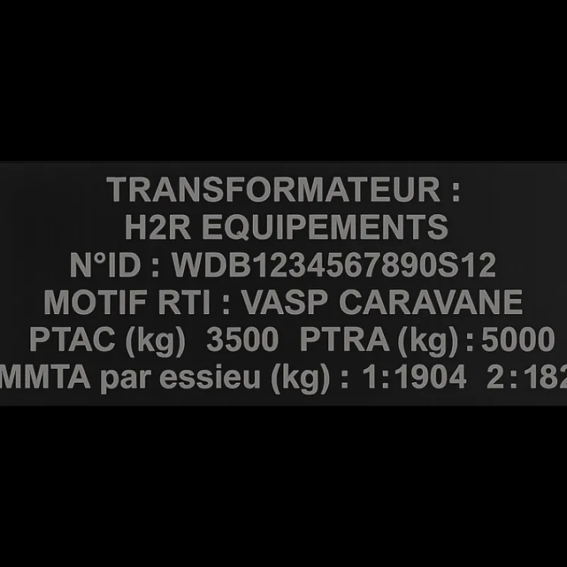 New Plaque de transformation VASP | Acrylique Identification Vasp