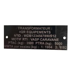 New Plaque de transformation VASP | Acrylique Identification Vasp