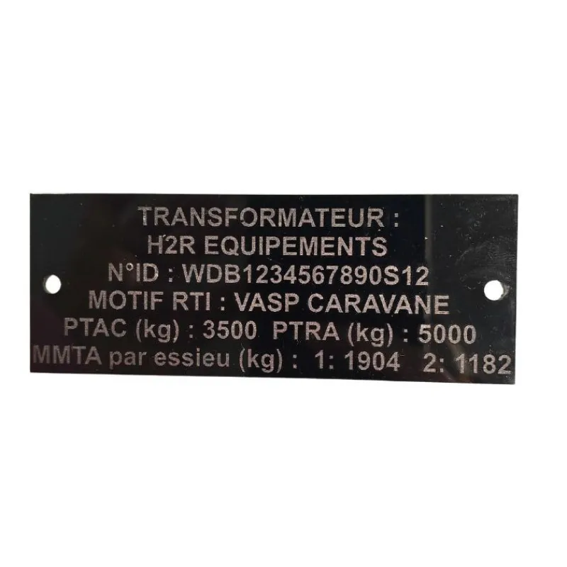 New Plaque de transformation VASP | Acrylique Identification Vasp