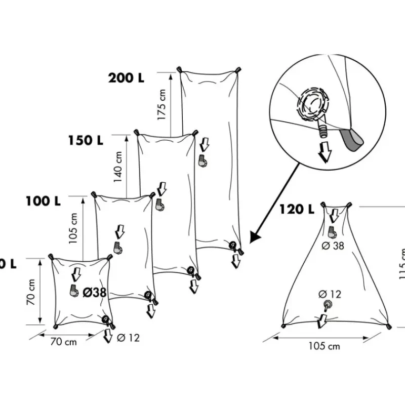 Chambre 100 L pour reservoir souple*Plastimo New