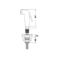 Douchette noire + flexible + support*Plastimo Outlet