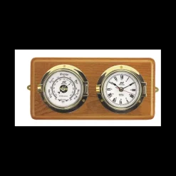 Ensemble montre-baromètre 4" Socle bois*Plastimo Clearance