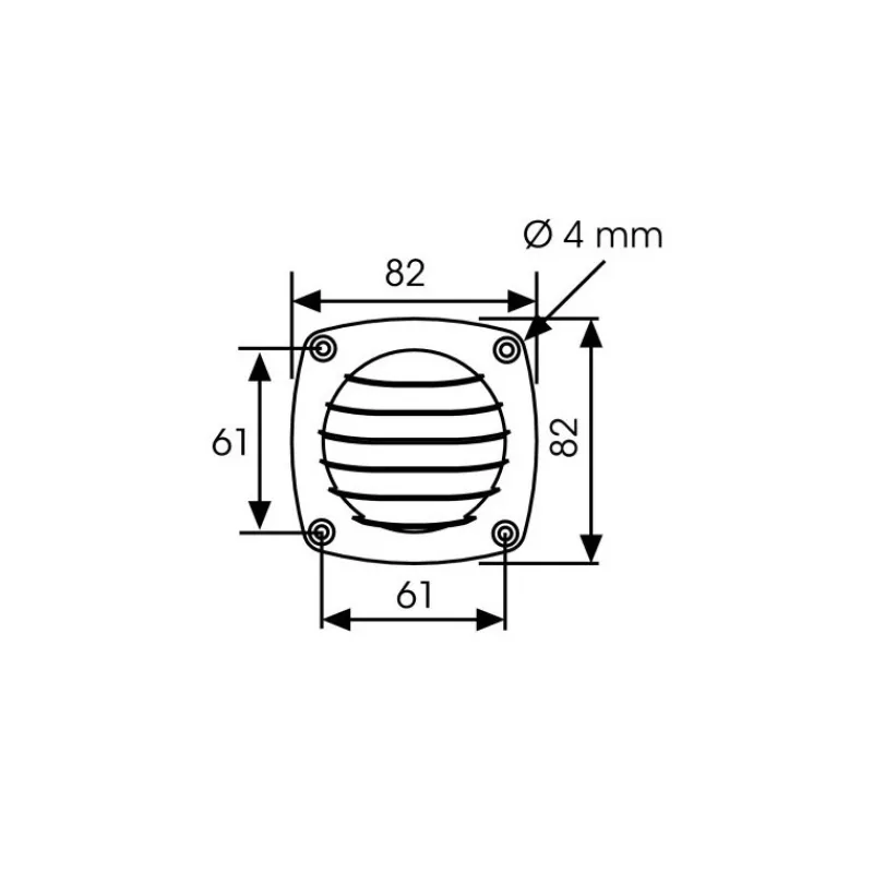 Clearance Grille ronde PBT 18 cm² | 82 x 82 mm Grille & Aération·Grille D'Aération|Equipement Moteur In-Bord·Ventilation