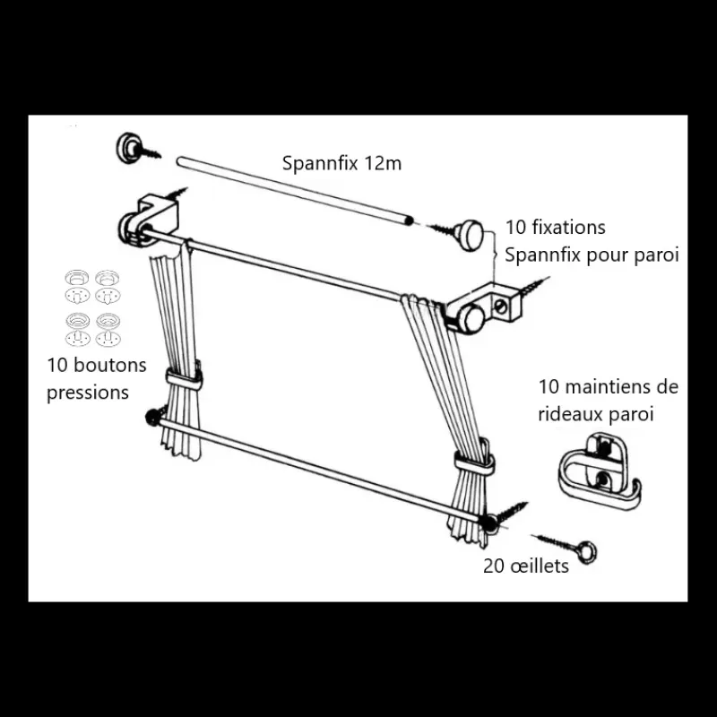 Online Kit complet pour rideau Rideau Isolant, Volet & Moustiquaire·Conception Rideau & Mercerie|Quincaillerie Marine·Mercerie & Rideau