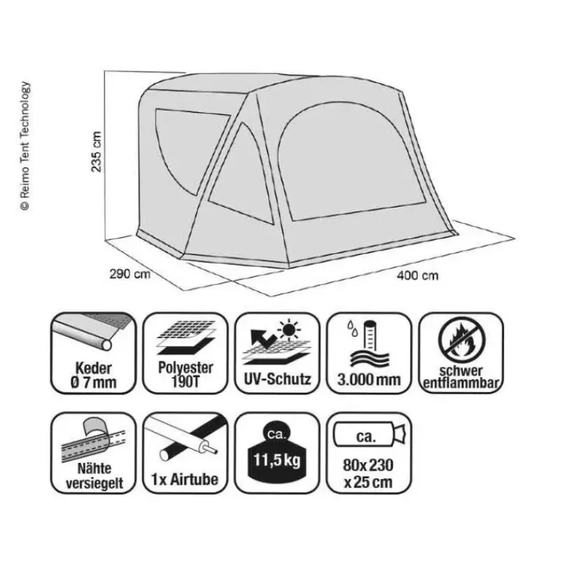 REIMO Adria Action Air 361 Auvent & Sas·Auvent Pour Caravane