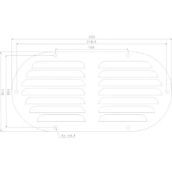 Grille aération inox oblongue 34 cm² | 233 x 116 mm*Seaworld