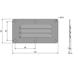 Online Grille Inox Slim 5,6 cm² | 67 x 127 mm Grille & Aération·Grille D'Aération|Hublot & Aération·Grille D'Aération