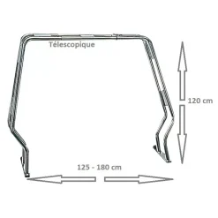 SEAWORLD Roll-bar rabattable L125 à 180 Inox ø 40*Osculati Best