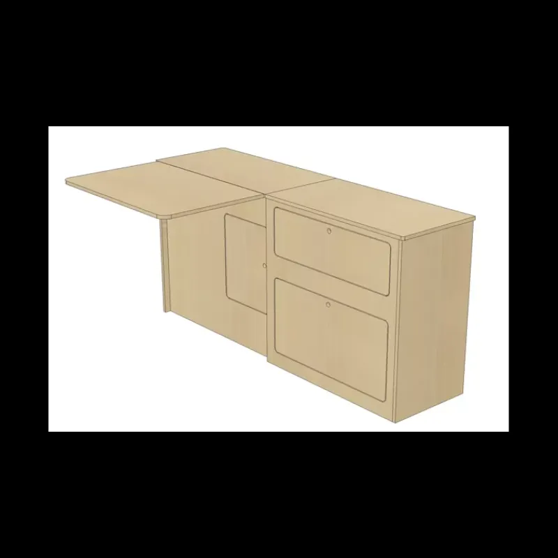 New Meuble latéral + Table XL | Jumpy/Expert 3 Citroën Jumpy / Peugeot Expert / Toyota Proace|Ameublement & Quincaillerie Intérieure·Meuble Bois Individuel