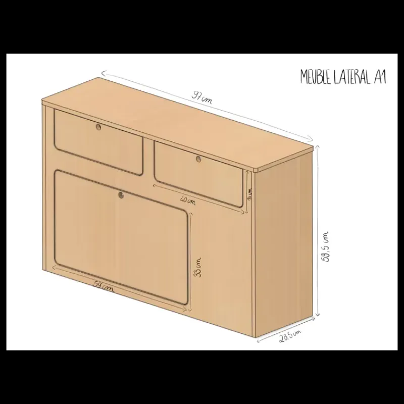 Best Meuble latéral XS Ameublement & Quincaillerie Intérieure·Meuble Bois Individuel