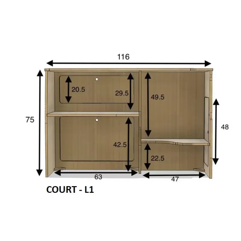 Meuble latéral + table | Trafic 3*Simple Vans