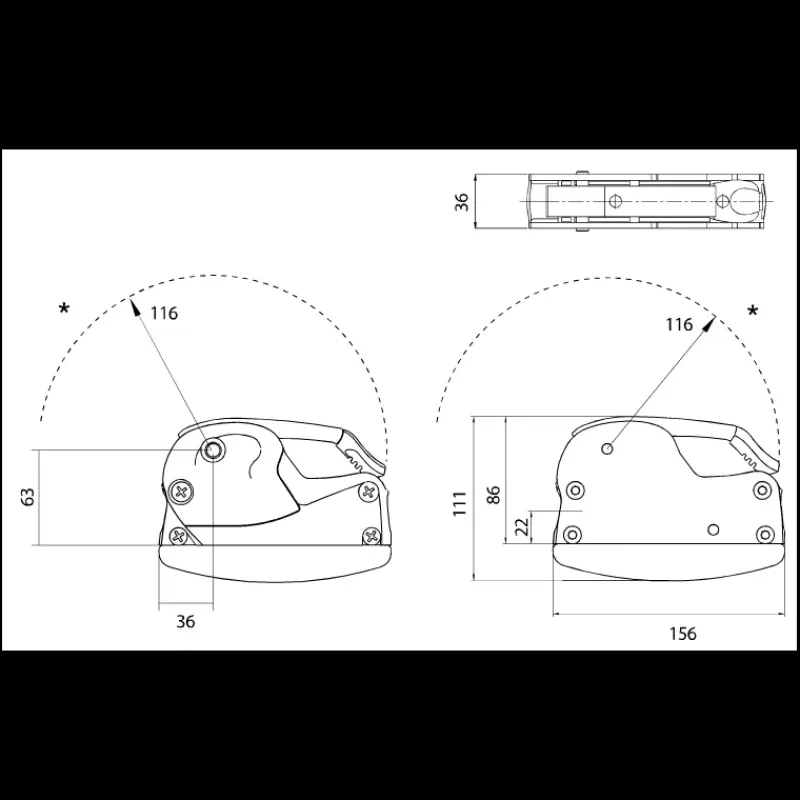 Bloqueur XTS0814 Latéral Tribord*Spinlock