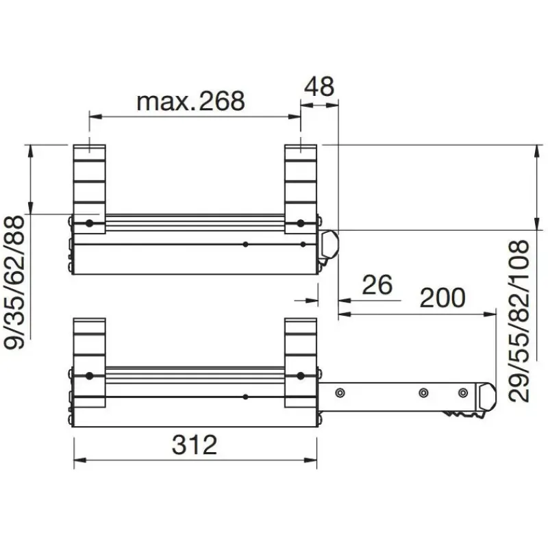 Clearance Slide-Out Step Manual 400 Accessoire Extérieur·Marchepieds
