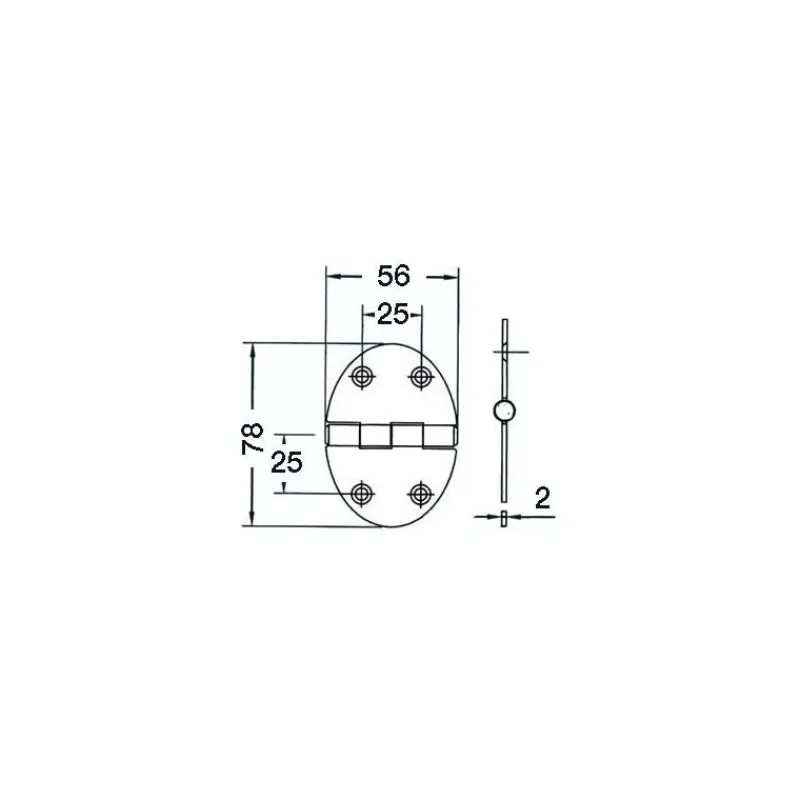 Outlet Charnière inox 56 x 78 x 2 mm Ameublement & Quincaillerie Intérieure·Charnière De Porte & Meuble|Quincaillerie Marine·Charnière De Coffre, Porte & Meuble