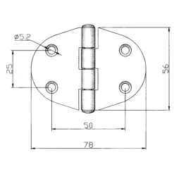 TREM Charnière inox 78 x 56 x 2 mm*Osculati Sale