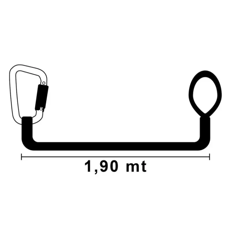 Discount Longe Segura 1,90m | 1 mousqueton Matériel De Sécurité Embarqué·Longe, Harnais & Ligne De Vie