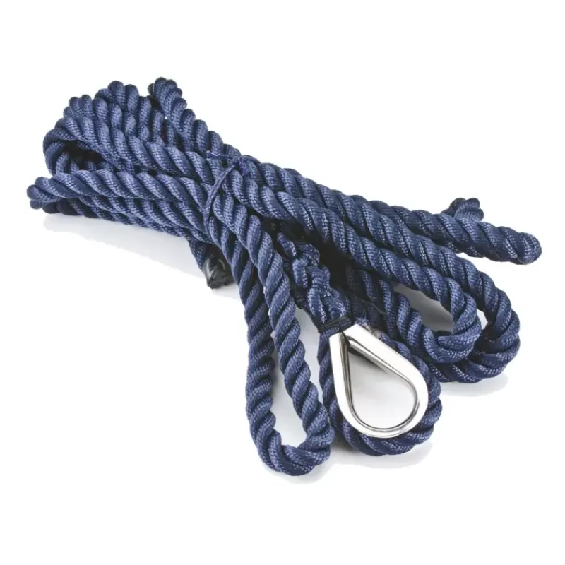 Hot Pack d'amarre épissé & cossé 3 torons | Bleu Cordage·Amarre & Bout D'Amarrage
