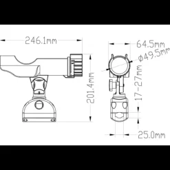 Porte canne tube ø 22/25 mm*Trem