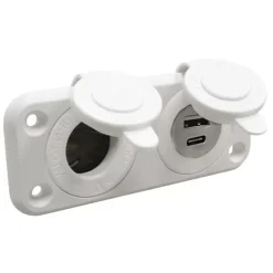 Prise allume-cigare + USB-A + USB-C blanc*Trem Online