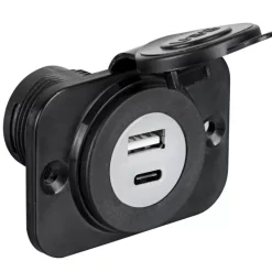 Hot Prise USB-A + USB-C noir Distribution & Protection·Prise Et Fiche Dc (Allume Cigare, 12V, Usb...)|Distribution & Protection·Fiche Et Prise Dc (Allume Cigare, 12V, Usb...)