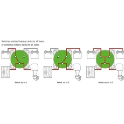 Sélecteur de batterie Mini 350A unipolaire | 0-1-2-Combiné*Trem Clearance